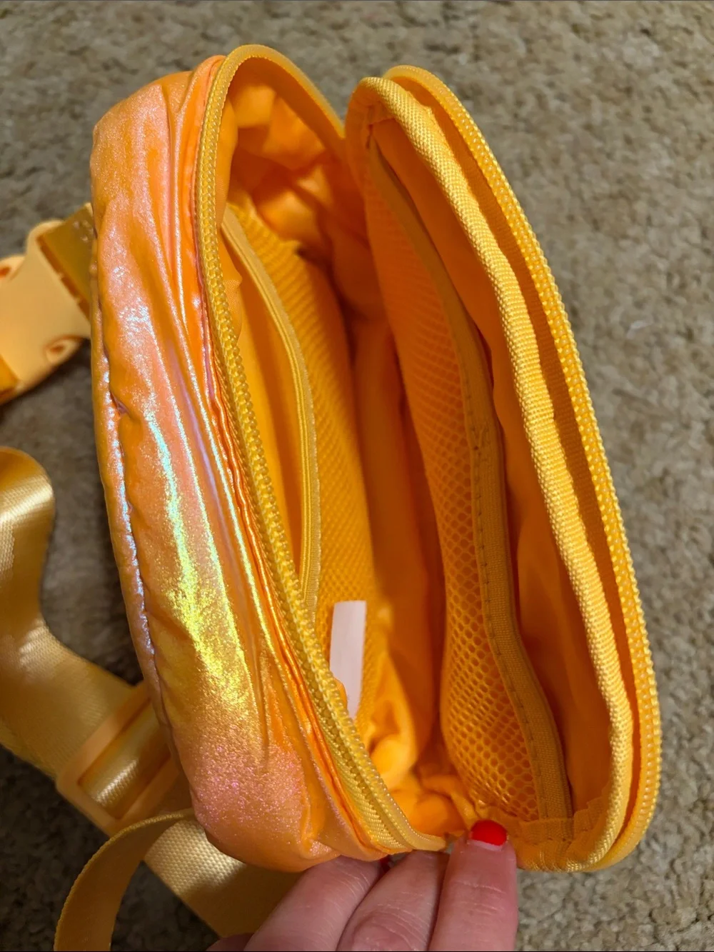 Iridescent Orange Crossbody Belt Bag